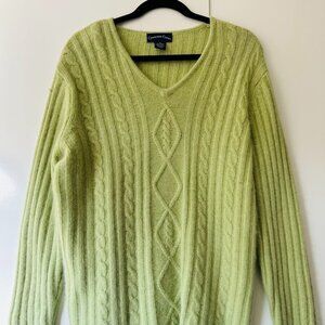 Charter Club Classic Women Lambswool & Angora Blend Mint Green Sweater Sz M Warm